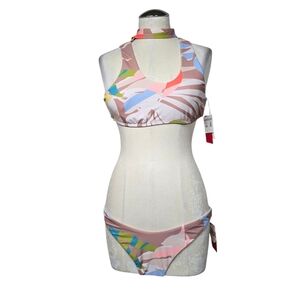 NWT Gossip 2 Way Reversible Colorful Bikini Matching Set L